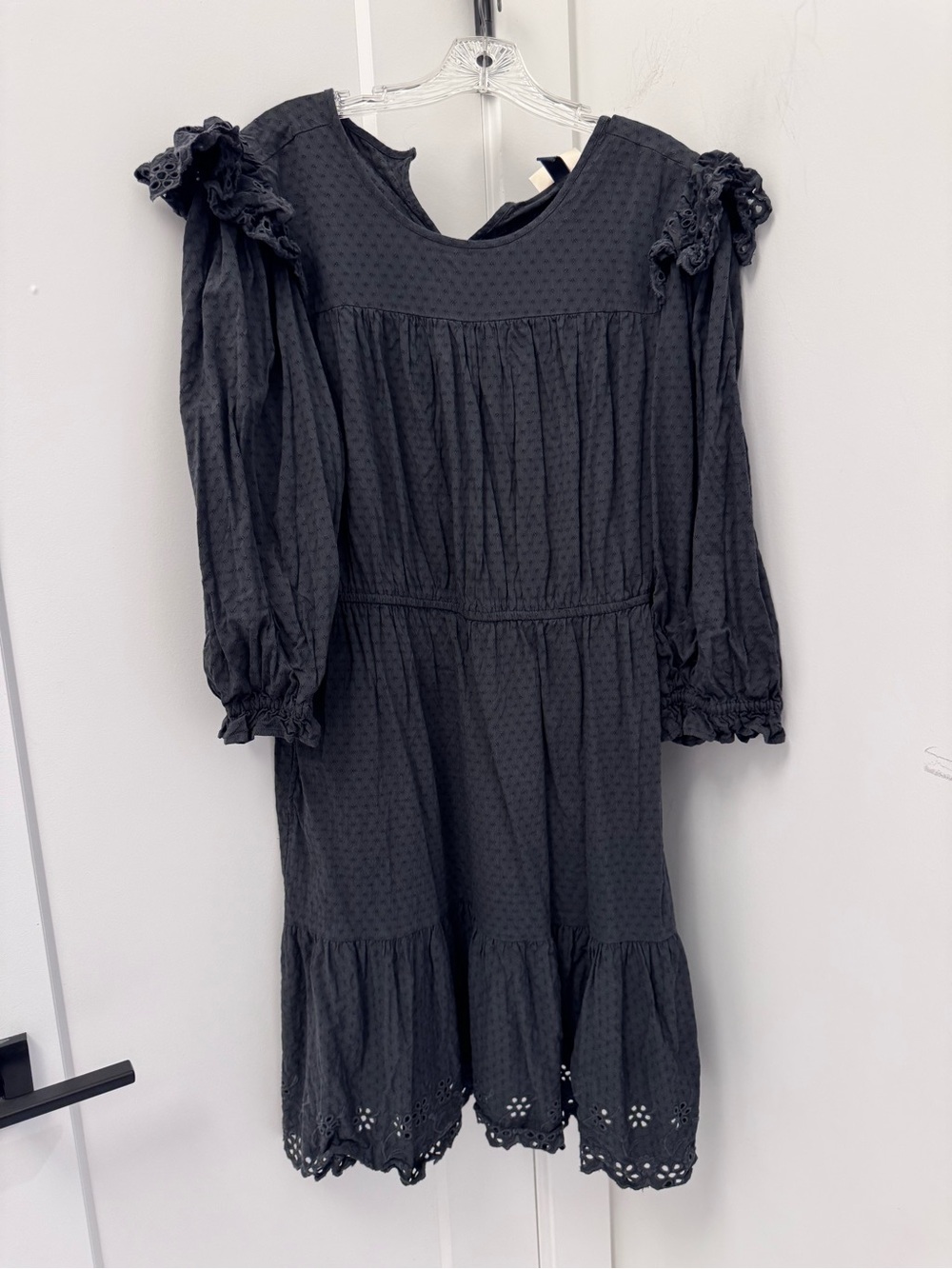 Universal Thread Black Ruffled Swiss Dot Dress for Girls